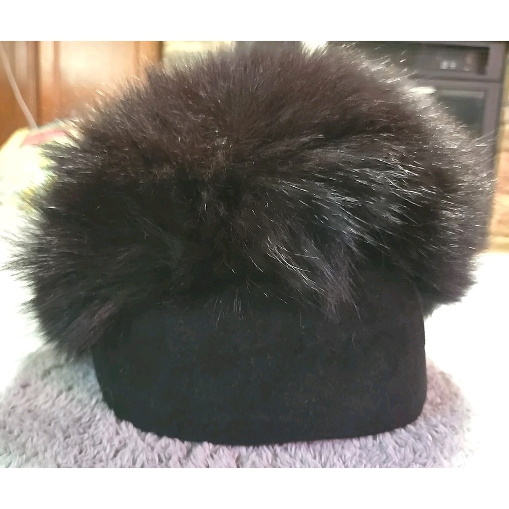 VTG Don Anderson Women's Wool Felt Hat Faux Fur Trim